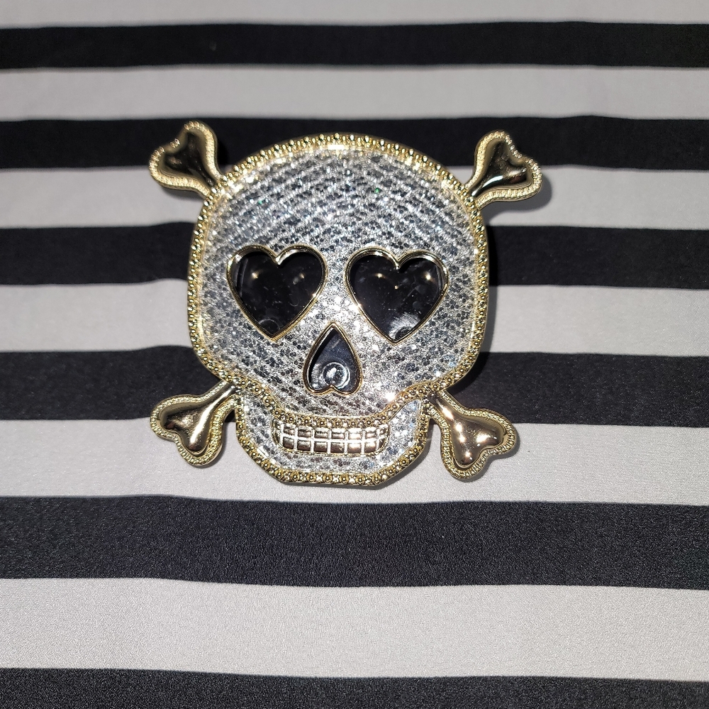 Gold and Silver Skull Car Freshner Holder